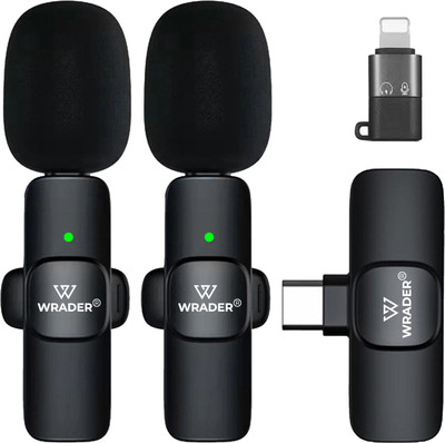WRADER K9 Dual User Wireless Mic with Noise Cancellation for Type C Mobile/iPhone Microphone