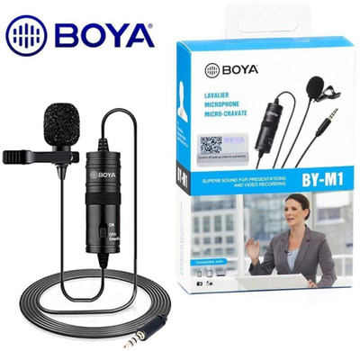 Radhikaa Boya ByM1 Auxiliary Condenser Microphone With 20ft Audio Cable MICROPHONE(Black)