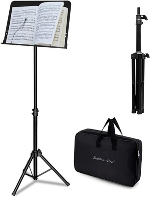 Softline Pro SP MUS KIT-A Music Sheet Stand Music Sheet Clip Sheet Folder Desktop Stand & Bag Music Stand Kit(Black)