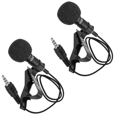 MOOZMOB Lapel Mike for Youtube Voice Recording ASMR Podcast and Vlogging Mobile Collar Mike PACK OF 2(Black)