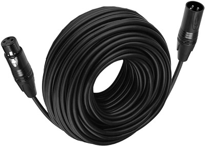 DawnRays 10 Meter XLR Male to XLR Female Cable Mic Extension Straight XLR Patch Cable cable(Black)