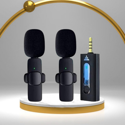 GUGGU K35 Wireless Microphone With Collar mic for Vlogging, Recording & InterviewG210 K35 Wireless Microphone With Collar mic for Vlogging, Recording & InterviewG210(Black)