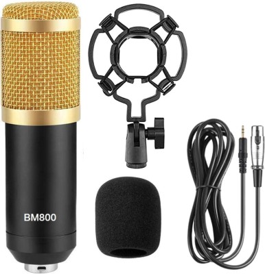 Urban Infotech BM800 Dynamic Condenser Microphone & USB Sound Adapter 3.5mm Audio Cable Foam Microphone Accessories(Golden)