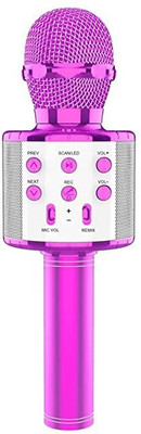 KHALSA MUSICAL WS-858 Wireless Bluetooth Handheld Microphone with Speaker Audio Recording WS-858 Wireless(Multicolor)