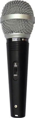 PEARL (PE-001) Professional Handheld Dynamic Unidirectional Wired XLR Microphone for Live Singing and Stage Performance - Including 20 Feet Cable & 1 Clamp(Black, Silver)