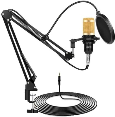 IMAGINEA Condenser Microphone Bundle, Include BM-800 Mic Kit with Mic Scissor Arm BM-800 Cardioid Condenser Microphone Set For Youtube Recording Singing(Black, Gold)