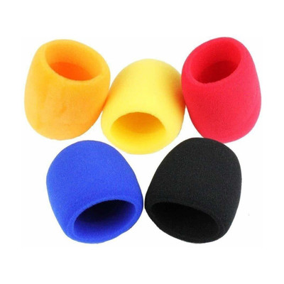 WON 10 pcs Handheld Microphone Windscreen Windshield Sponge Foam Mic Cover 5 picThick Microphone Black Sponge Foam Pop Filter Windscreen Cover Protection(Multicolor)