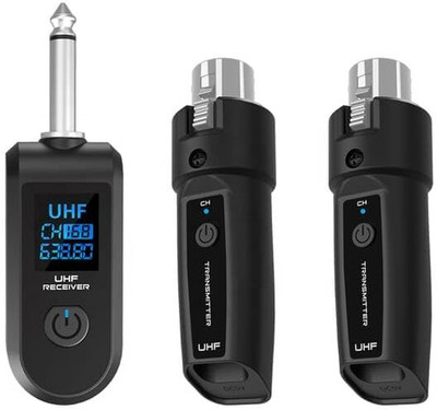 Adiohub Wireless Microphone Converter Rechargeable XLR Transmitter and Receiver Wireless Receiver(Black)