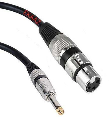 EKAAZ XLR cable Mircophone Cable xlr female to 6.35mm Mono male Professional Cable XLR Female to Quarter inch TS Plug Mic Cord for Dynamic Microphone 5 Meter/16ft(Black)