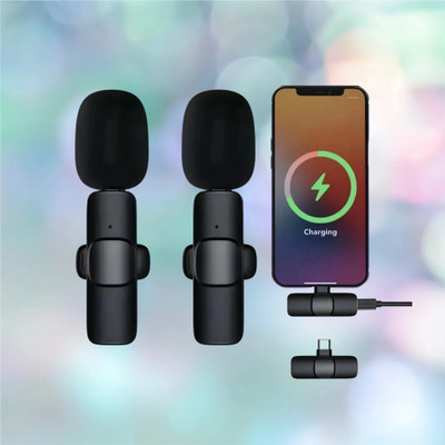 MAFAI K9 Wireless Mic - No Background Noise for Professional Use Wireless Microphone(Black)