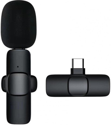 Whatsits K8 Wireless PLUG AND PLAY MIC Type-C & Lightning Connector MIC WIRELESS MICROPHONE(Black)