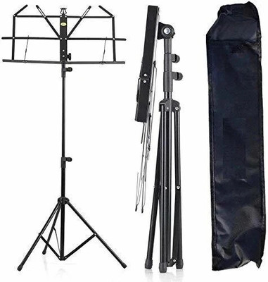 IMAGINEA Adjustable Portable Folding Light Weight Sheet Notation Stand and Clip Holder Music Stand & Desktop Lightweight Book Stand with Carrying Bag(Black)
