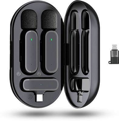 MOOZMOB Dual Wireless Mic with Charging Case Mic for Youtube Video Making and Recording Microphone