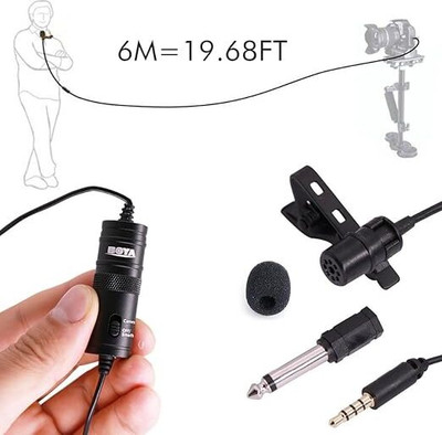 GANESH JI BOYA BY - M1 Condenser Microphone with 6meter cable Microphone MICROPHONE(Black)