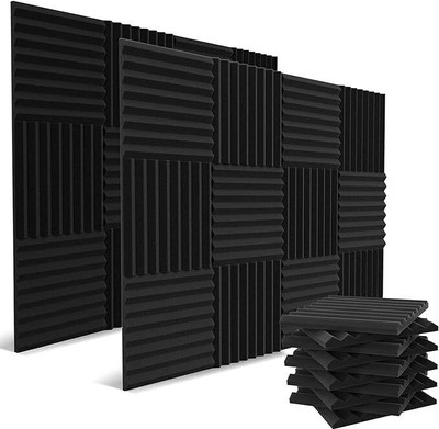 Urban Infotech Wedge Wall Foam Studio Sound Proof Foam(Black)