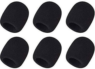 J Studio Microphone Foam Mic Shield Cover For Handheld Stage Windscreen Foam (Pack of 6) Suitable for Microphone Foam Cover(Black)