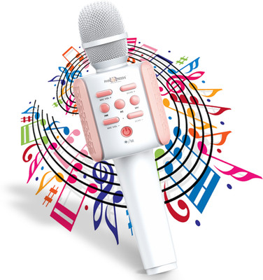 Daily Needs Shop Karaoke Bluetooth Mic Wireless Microphone Connection Player Speaker Microphone accessory(White)