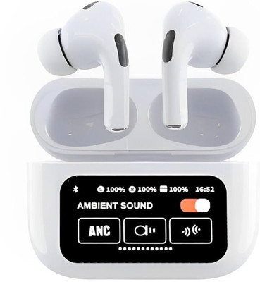 BASS BLING Display X Buds with Superb Sound, ANC/ENC & Display, Immersive Audio Experience Bluetooth(White, True Wireless)