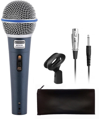 darkingwings BETA 58A Unidirectional Vocal Microphone Dynamic Mic for Recording Singing Vocal Microphone(Silver)