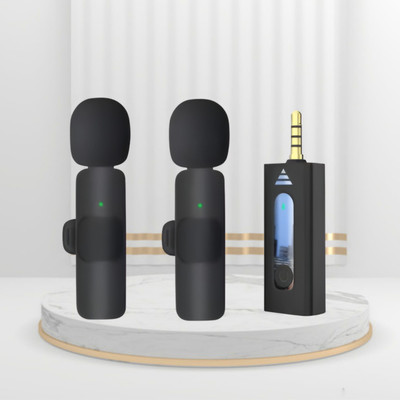 GUGGU K35 Wireless Microphone With Collar mic for Vlogging, Recording & InterviewD382 K35 Wireless Microphone With Collar mic for Vlogging, Recording & InterviewD382(Black)