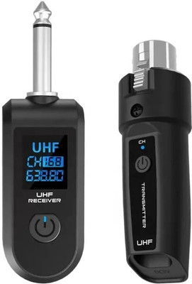 KH Wireless Microphone Converter Rechargeable XLR Transmitter and Receiver, Compact Microphone Receiver(Black)