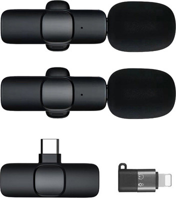 Goodsmaze Professional Grade K9 Collar Mic for Type C Android Smartphones and iOS Phone Microphone(Black)