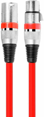 KEKROWN XLR Male to XLR Female cable (Red) 2 Meter Single Angled XLR Patch Cable(2 m in Length)