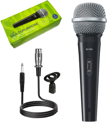 darkingwings Dynamic Vocal Microphone Handheld Supercardioid Professional Mic SV100 Unidirectional/Cardioid Vocal Wired Microphone with 16ft XLR Cable(Black)