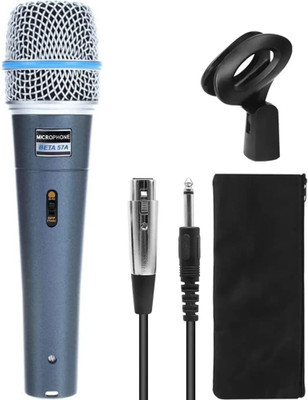 darkingwings Professional Beta 57A Dynamic Microphone Supercardioid Vocal Mic 16ft XLR Cable Karaoke Unidirectional Dynamic Microphone With On/Off Switch Vocal & Singing(Dark Grey)