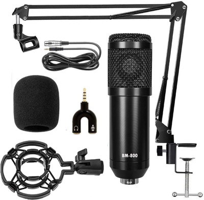 IMAGINEA BM800 Condenser Microphone with NB35 Stand, Studio Recording, Broadcasting Condenser Microphone(Black)