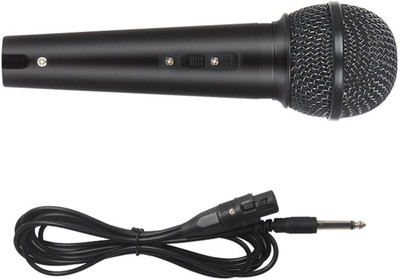 QUBE Dexter-1101 Classic Style Dynamic Vocal Microphone Karaoke Unidirectional Clean Mic Dynamic Vocal Microphone with 1.5m XLR Cable for singing mic cardioid studio(Black)