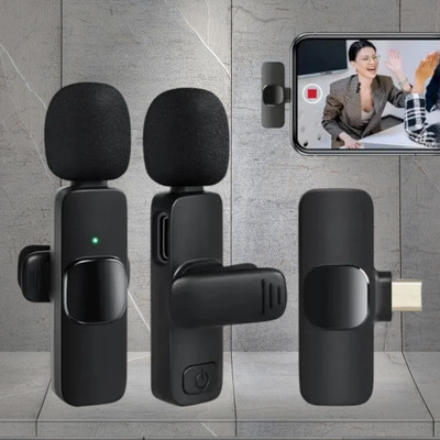 MAFAI K9 Type C Wireless Mic - Best for Streaming and Video Recording Youtube Video Making Microphones Wireless(Black)