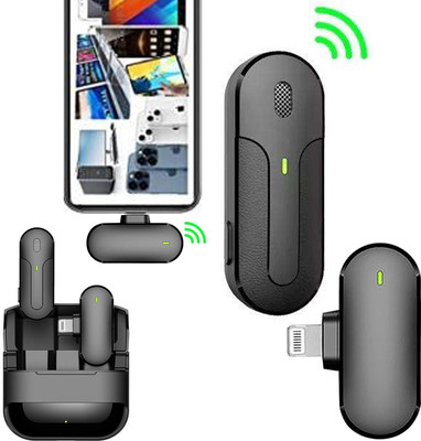 WRADER Professional Grade Wireless Collar Mic with Charging Case, Noise Canceling Microphone for iPhones(Black)