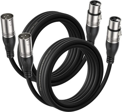 DawnRays 3 meter Cable with 3-Pin XLR Male to Female Microphone Cable, Black XLR Cable(Black)
