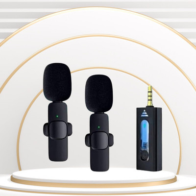 GUGGU K35 Wireless Microphone With Collar mic for Vlogging, Recording & InterviewG438 K35 Wireless Microphone With Collar mic for Vlogging, Recording & InterviewG438(Black)