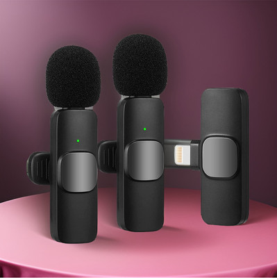 FRONY 39b_K9 Dual Wireless Mic for iPhone/iPad: Plug & Play for YouTube, Vlogs Microphone