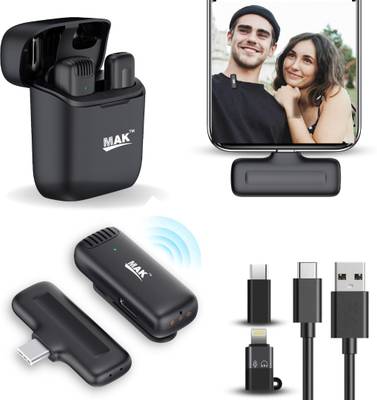 MAK Wireless Mic with Charging Case for Vlogging/Recording/Youtube For Type C/iPhone Microphone