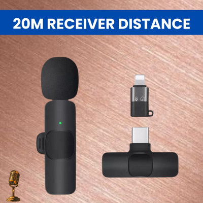 Clairbell K8 Wireless Microphone Recording Clip Mic with Receiver for Vlogging/YoutubeR167 Microphone