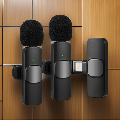Clairbell 44b_K9 Dual Wireless Mic for iPhone/iPad: Plug & Play for YouTube, Vlogs Microphone