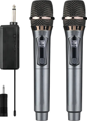 MOOZMOB Wireless UHF Microphones with Receiver Mic for Live Singing Stage Singer Studio Microphone