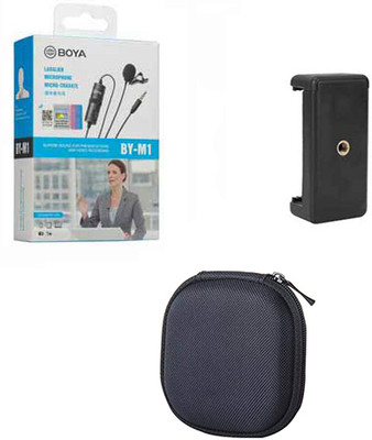 BOYA M1 with Carrying Case and Mount2 Omnidirectional Condenser Microphone