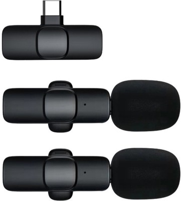 MOBIZAC Dual User Wireless Mic for Type C Mobiles Youtube Mic with Noise Cancellation Microphone