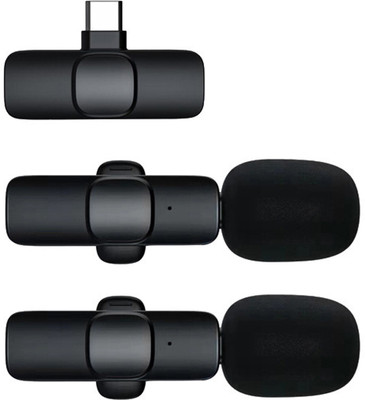 WRADER Dual User Wireless Mic for Type C Mobiles Youtube Mic with Noise Cancellation Microphone