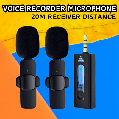 GUGGU K35 (Wireless Microphone) With Collar mic for Vlogging & Interview/RecordingE94 Microphone