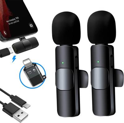 MAK Dual Wireless Microphone for YouTube, Vlogging, Recording for Android & iPhone Microphone
