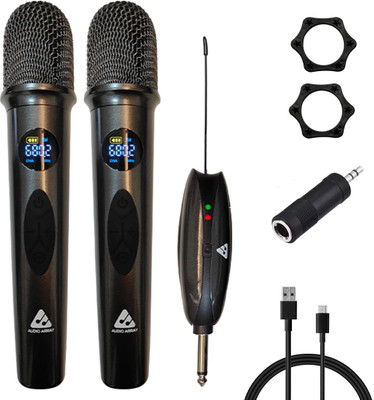 Audio Array AM-W35 UHF Dual Wireless Premium Karaoke Microphones 800mah 5-6 Hours Battery Microphone