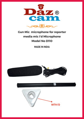 Daz Cam Gun Mic for Reporter Media Triangle ID with 5 Meter Wire Microphone