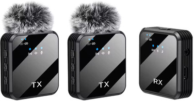 WRADER Dual Wireless Mic with Reduction for DSLR Camera,Mobile Microphone