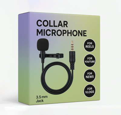 HexaGear Mini Wired Collar Mic – Compact 3.5mm AUX Lavalier for Discreet Recording Microphone