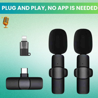 FRONY K9Dual Wireless Microphone Plug& Bluetooth Collar Mic forLive Stream/YoutubeB149 Microphone